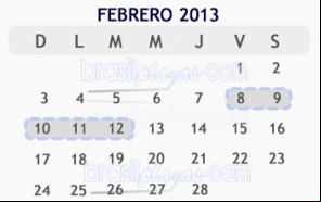 Fechas Carnaval 2013
