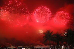 fuegos artificiales en año nuevo, Copacabana, Río de Janeiro