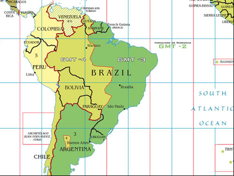 Husos horarios en Brasil