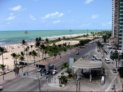 Playa de Boa Viagem en Recife, Nordeste de Brasil
