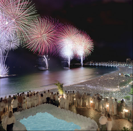 Fuegos artificiales de año nuevo, Copacabana, Río de Janeiro