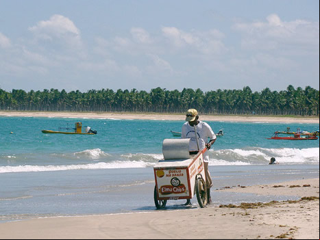 vendedor en la playa